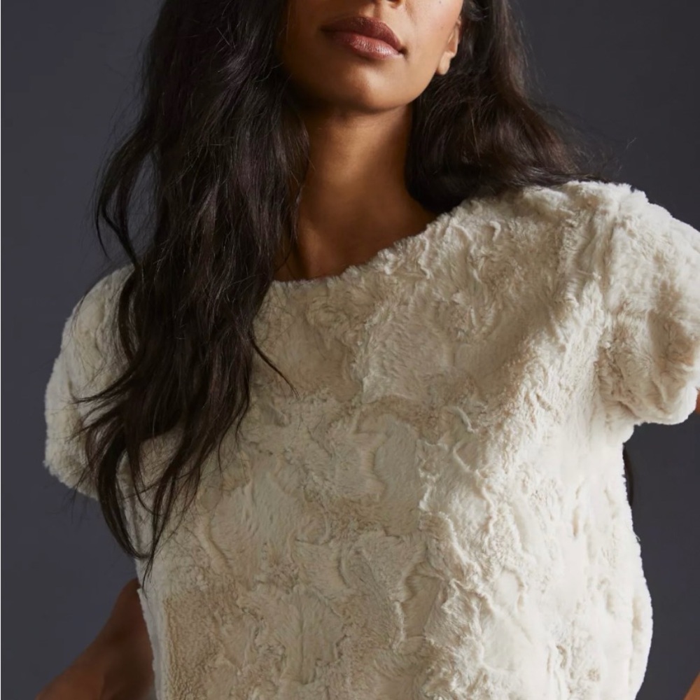 Anthropologie Faux Fur Top